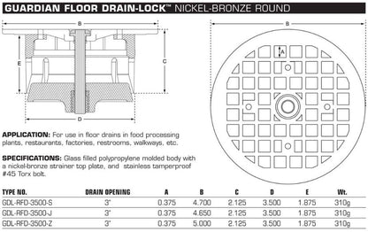 Guardian FLOOR Drain-Lock Round