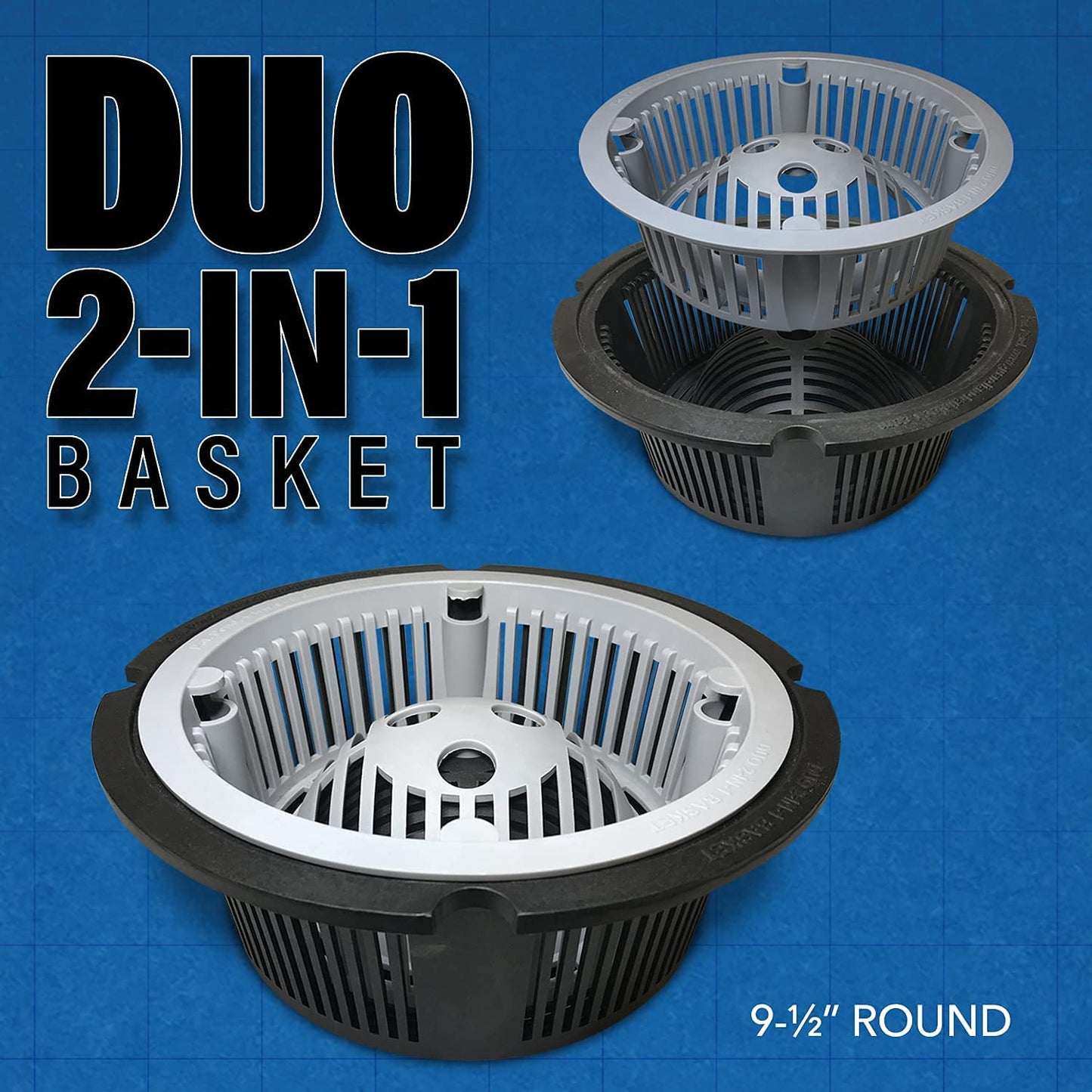 DUO 2-in-1 Floor Sink Basket - 9.5 inch Round