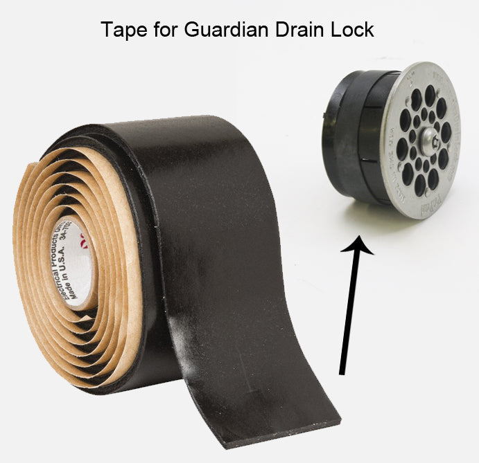 Rubber Tape for getting a snug fit on Guardian Drain Lock and Flood Guards